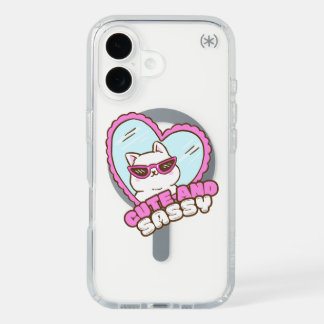 Cute With a Side of Sass | Funny Sassy Cat Pink iPhone 16 Case