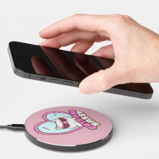 Cute With a Side of Sass | Funny Sassy Cat Pink Wireless Charger