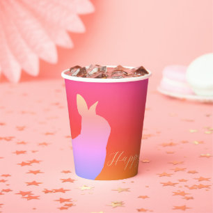 Cute With Bunny Art Accented Paper Cups