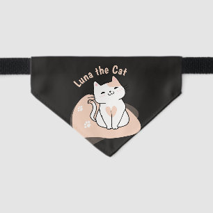 Cute with Custom Cat Name Pet Bandana Collar