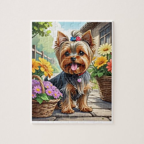 cute with flowers and house jigsaw puzzle