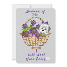 Cute With fur Puppy valentine card