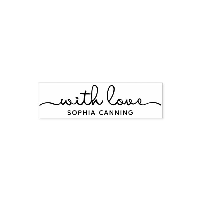 Cute With Love Small Business or Kids Craft Self-inking Stamp (Design)