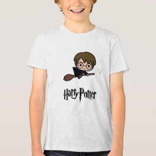 Cute Wizard on Broom – Magical Adventure T-Shirt Tri-Blend Shirt
