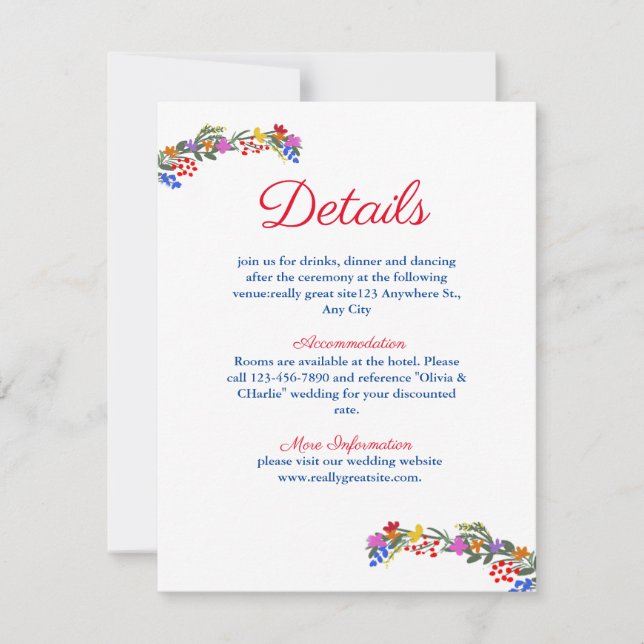 Cute Wldflowers Note Card (Front)