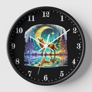 Cute wolf animal lovers  clock