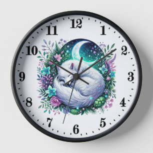 Cute wolf animal lovers clock