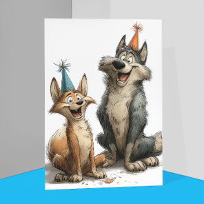 Cute Wolf Birthday  Card