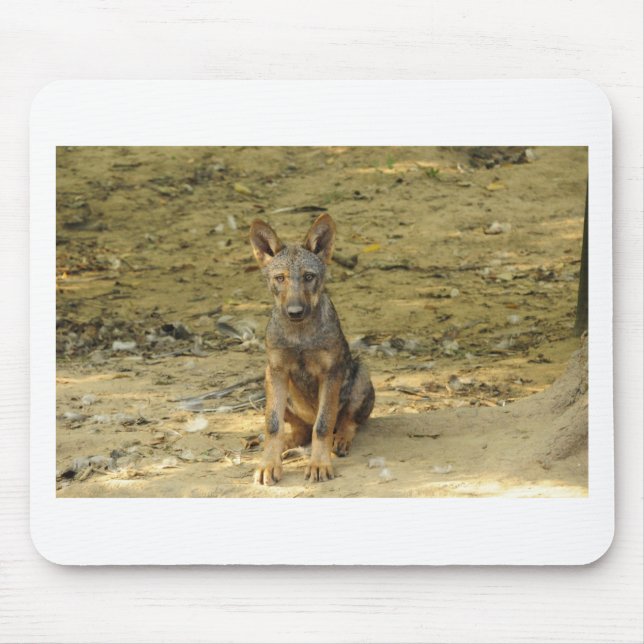 Cute Wolf Cub Mouse Pad (Front)