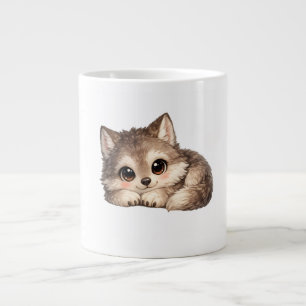 Cute Wolf Cub with Big Eyes Clear Stadium Bag Giant Coffee Mug