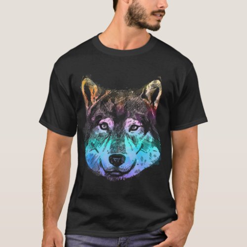 Cute Wolf Design For Men Women Kids Wolf Lover Ani T_Shirt