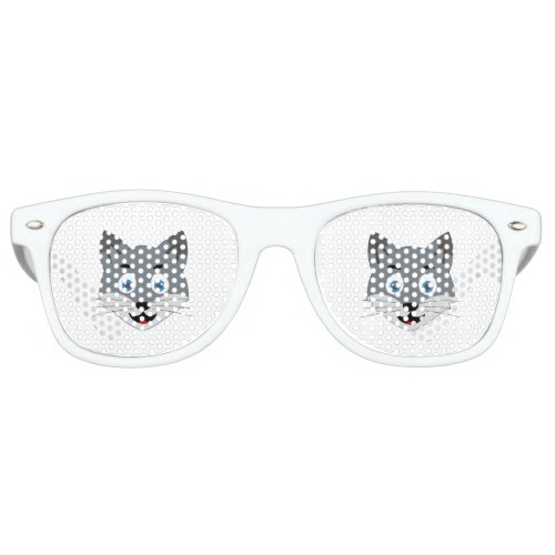 Cute wolf face retro sunglasses