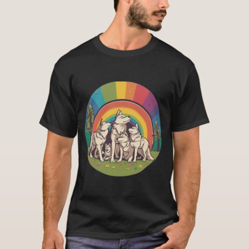 Cute Wolf Family T_Shirt