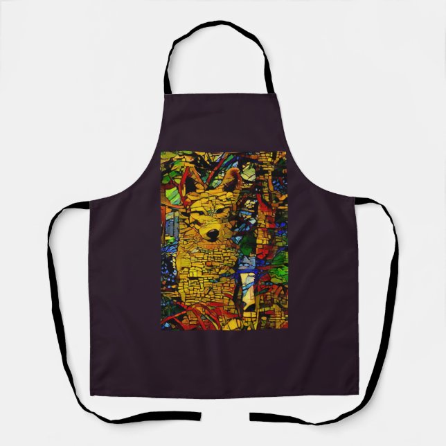 Cute wolf fun apron (Front)