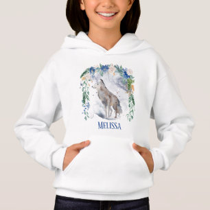 cute wolf lovers add name hoodie