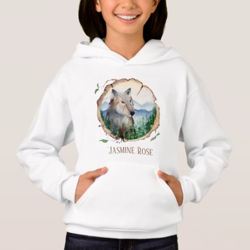 cute wolf lovers add name hoodie