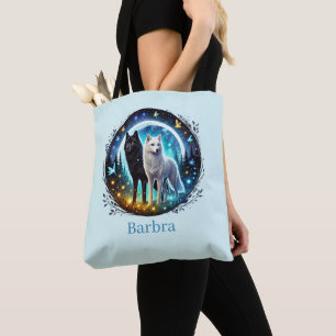 Cute Wolf lovers add name  Tote Bag