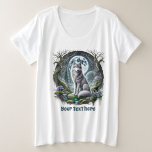 Cute wolf lovers customizable plus size T-Shirt
