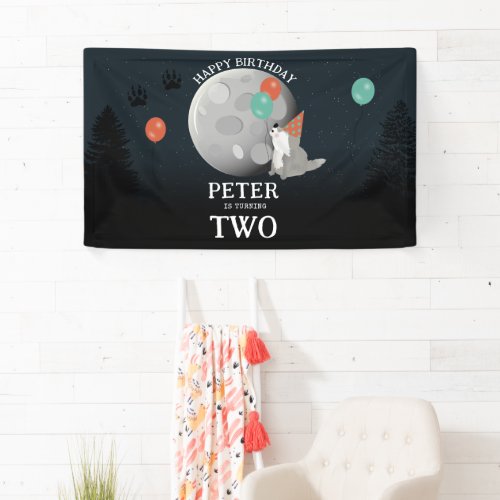 Cute Wolf Pack Woodland Moon Howling Birthday