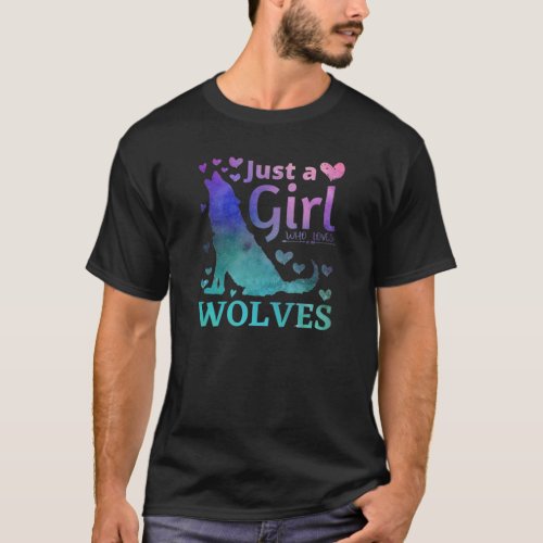 Cute Wolf Pajamas For Girls Women Daughter Matchin T_Shirt