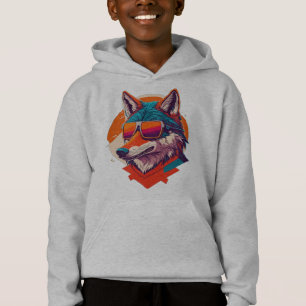 CUTE WOLF WEARING SUNGLASS. HOODIE