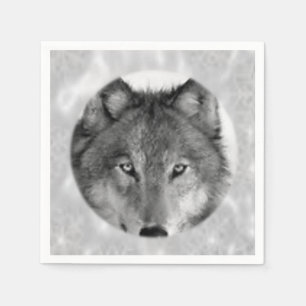 Cute Wolf Wildlife Nature Paper Napkins
