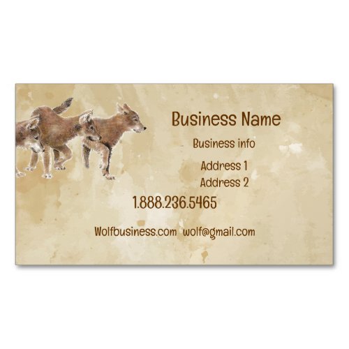 Cute Wolf Wolves Cubs Pups Nature  Business Ca Business Card Magnet