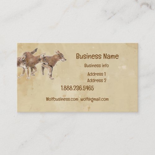 Cute Wolf Wolves Cubs Pups Nature  Business Card