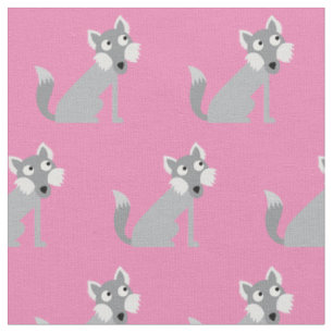Cute Wolf Wolves Kid Baby Nursery Pink Fabric