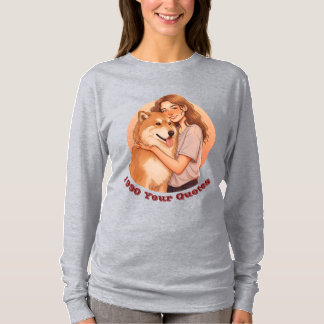 Cute Woman and Dog Pet T-Shirt