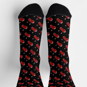 Cute woman monster face socks