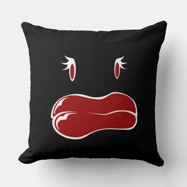 Cute woman monster face  throw pillow (Front)
