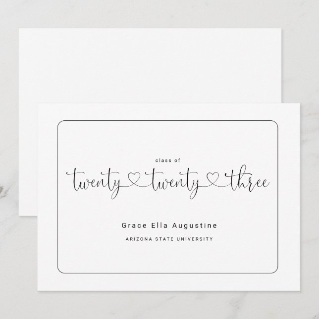 Cute Woman's Graduation Announcement  (Front/Back)