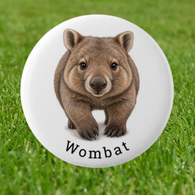  Cute Wombat Button (Imagine walking into a room where everyone’s wearing an irresistibly cute wombat button)