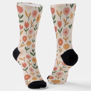 Cute women’s floral crew socks