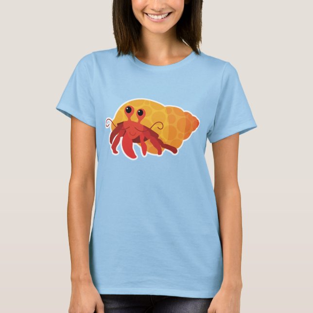 Cute Womens Cartoon Hermit Crab Tee (Front)