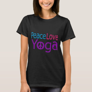 Cute Womens Peace Love Yoga T-Shirt