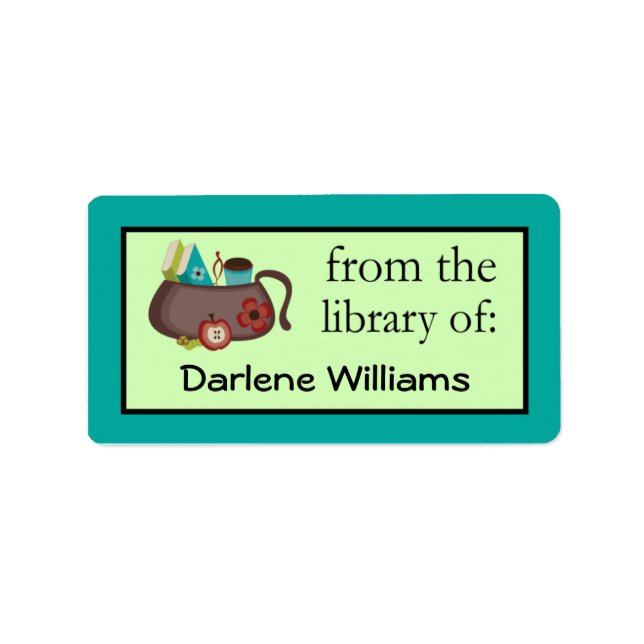 Cute Womens Personalized Bookplate Stickers Gift (Front)