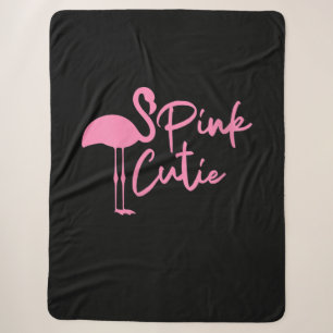 Cute Womens Pink Flamingo Pink Cute Flamingo Sherpa Blanket