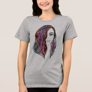 Cute women's T-shirt with a picture Tri-Blend Shirt