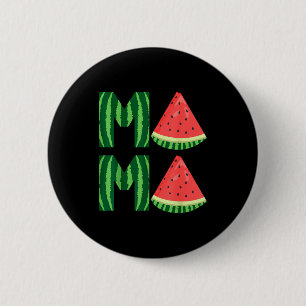 Cute women's watermelon mama vintage summer fruit button