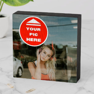 Cute! Wooden Box Sign - Personalized 6" X 6" Black