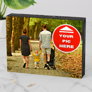 Cute! Wooden Box Sign - Personalized 8" X 6" Black