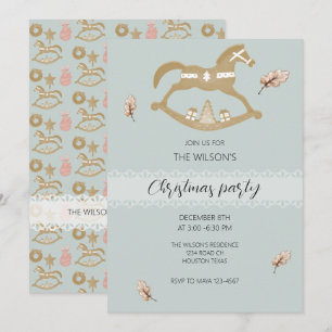 Cute Wooden Rocking Horse Invitation
