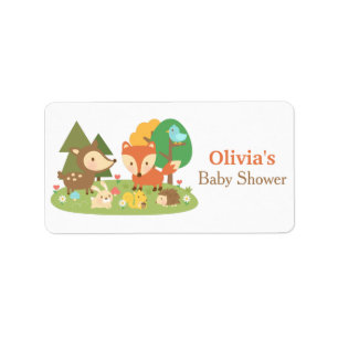 Cute Woodland Animal Baby Shower Party Labels
