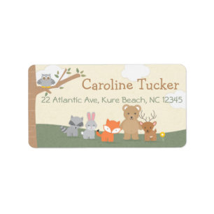 Cute Woodland Animal Baby Shower Party Labels