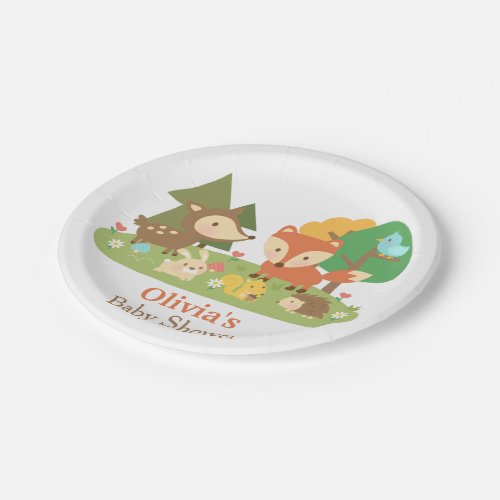 Cute Woodland Animal Baby Shower Party Supplies Paper Plates