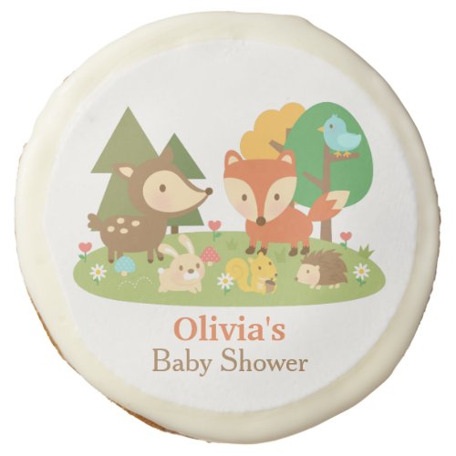 Cute Woodland Animal Baby Shower Party Treats Sugar Cookie