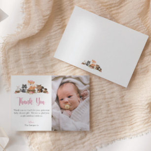 Cute Woodland Animal Baby Shower Thank You Card
