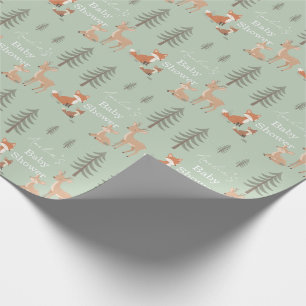 Cute Woodland Animal Baby Shower Wrapping Paper